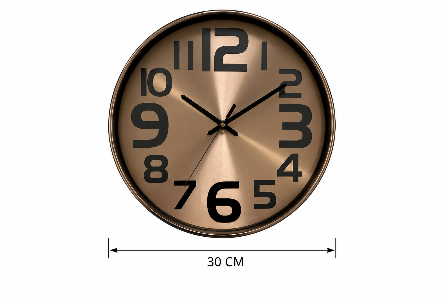 Horloge murale moderne bronze cuivré – 30 cm – vue 4 du produit | ODECO