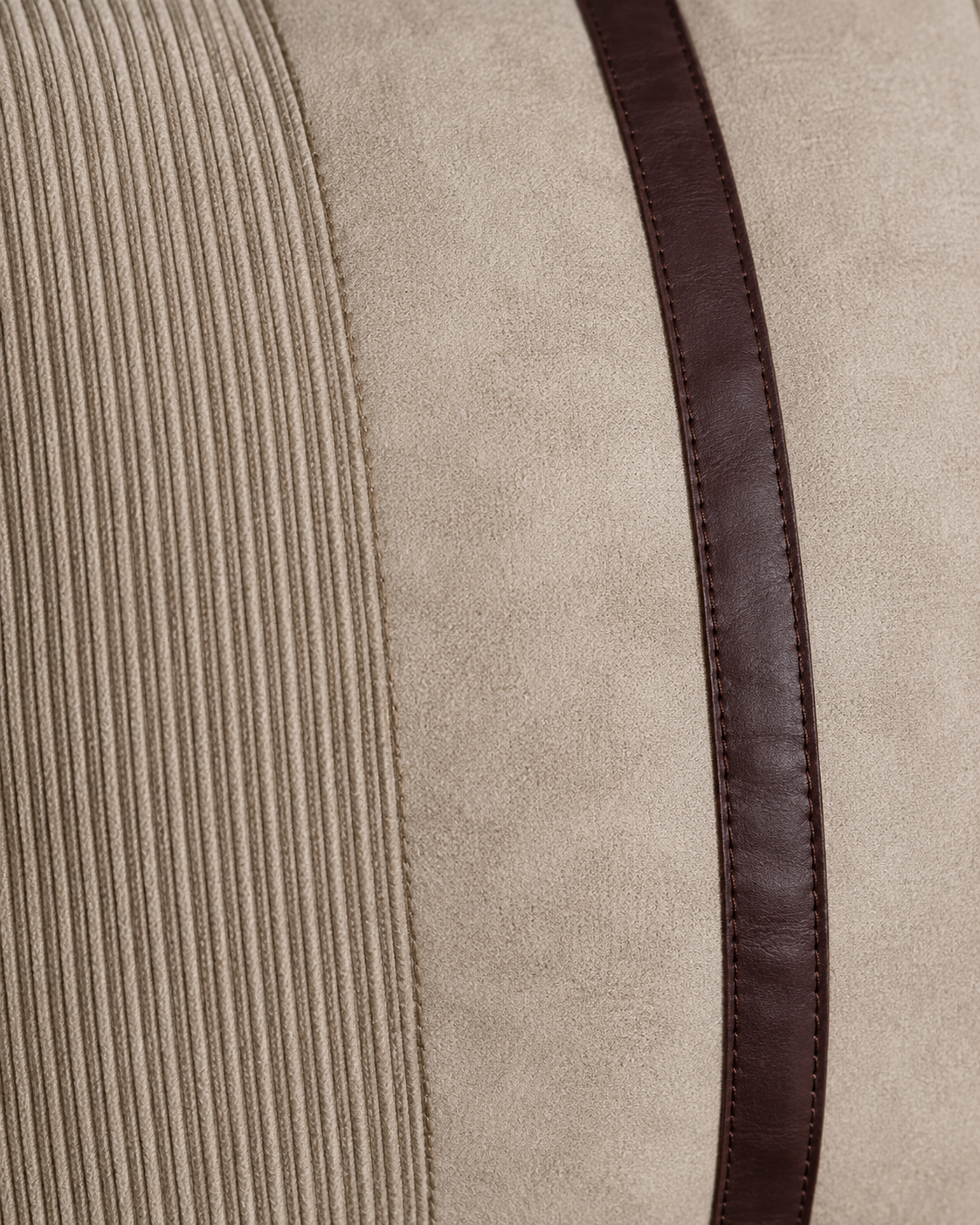 Coussin décoratif texturé avec bande centrale brune – vue 7 du produit | ODECO