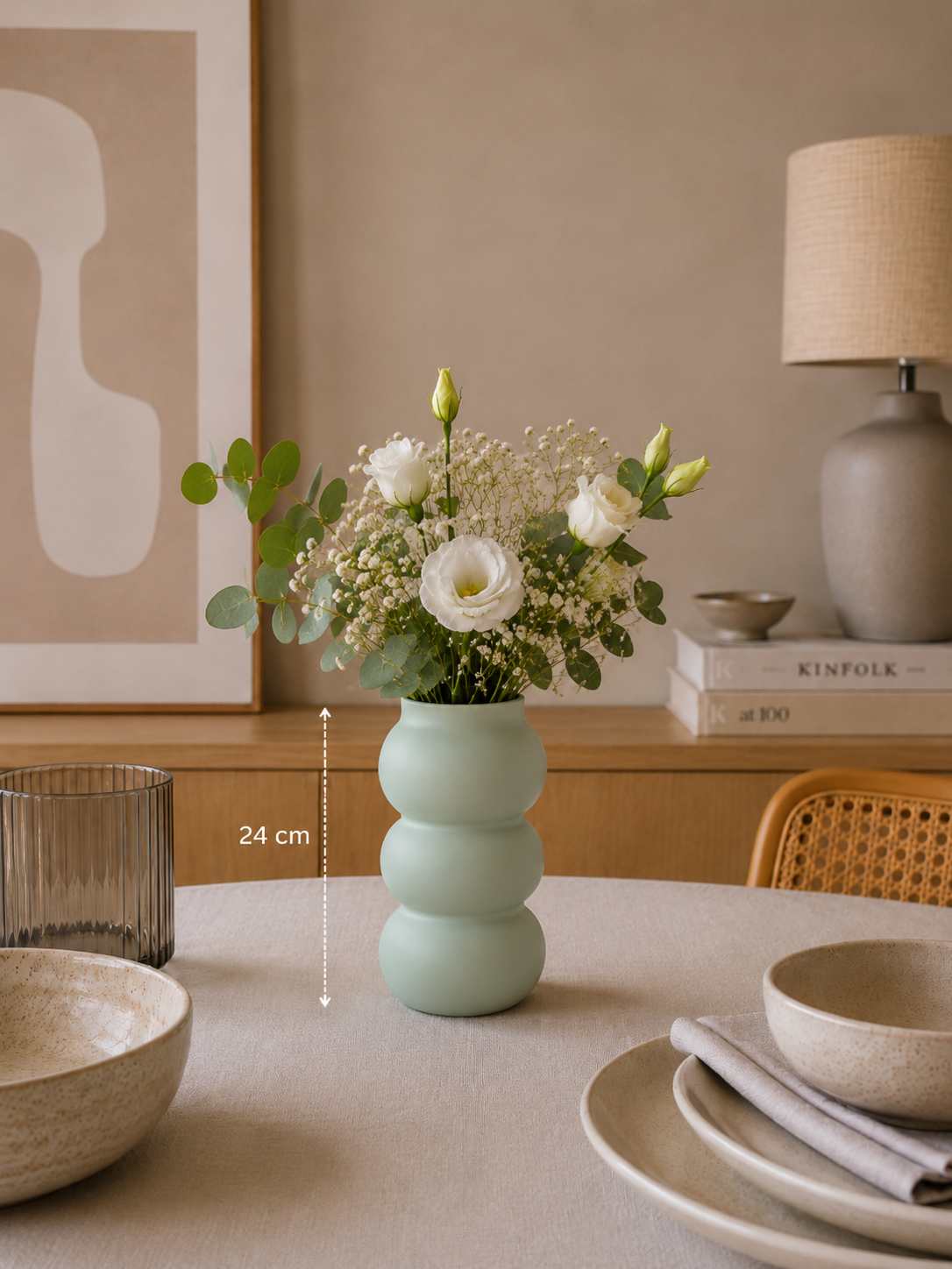 Vase en Céramique Vert « Forêt Profonde » (PM) – vue 4 du produit | ODECO