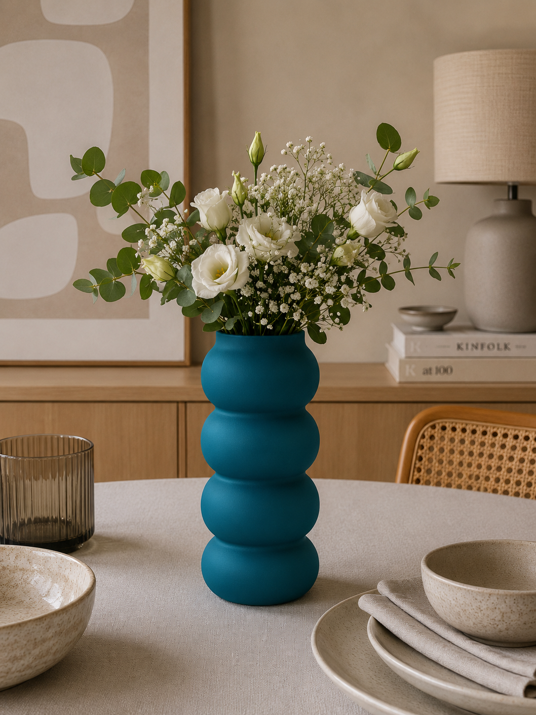 Vase en Céramique Vert Foncé « Forêt Profonde » (GM) – vue 9 du produit | ODECO