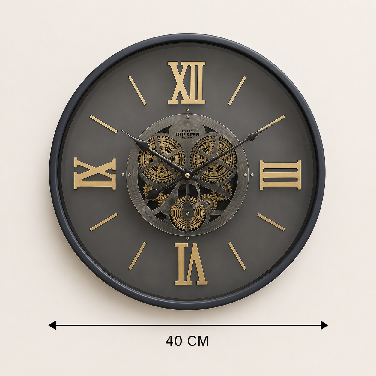 Horloge Vintage Engrenage Visible Noir – vue 4 du produit | ODECO