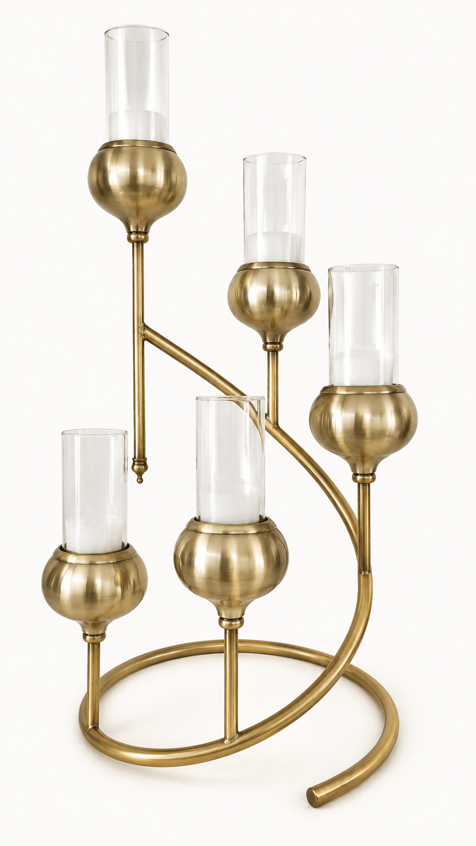 Chandelier Bronze en Spirale 5 Branches – vue 2 du produit | ODECO