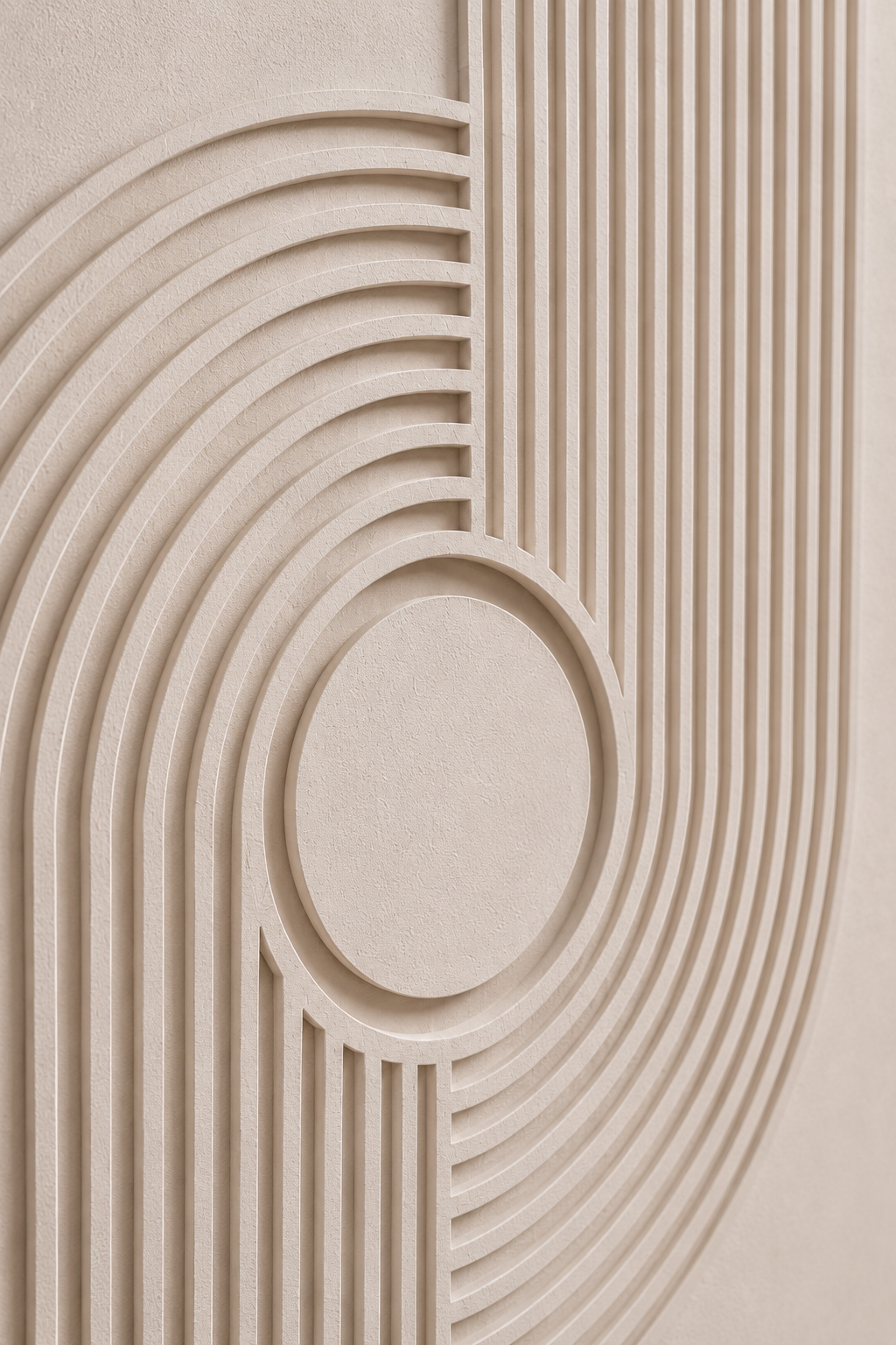 Tableau 3D minimaliste greige et taupe — 60 × 90 cm