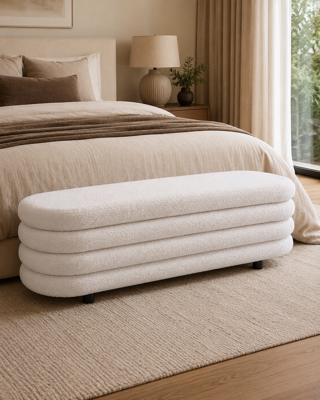Ottoman Fluffy Blanc – vue 3 du produit | ODECO