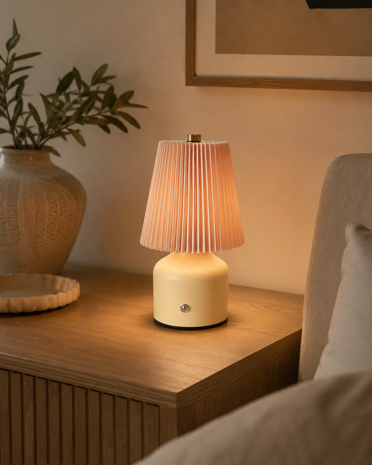 Lampe Rechargeable Vintage Noir, blanc, beige, bois
