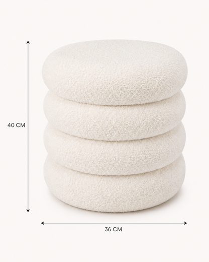 Pouf Rond Anneau Blanc — vue 5, ODECO Boisbriand