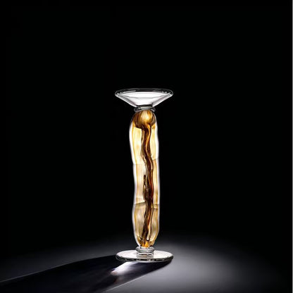 Bougeoir en Verre Soufflé « Torse d’or » (PM) — vue principale, ODECO Boisbriand