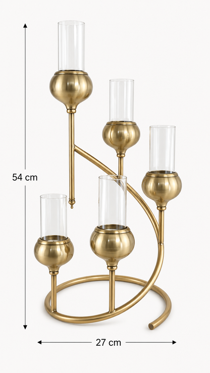 Chandelier Bronze en Spirale 5 Branches — vue 4, ODECO Boisbriand