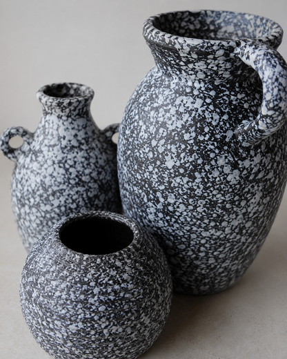 Jeu de vases en céramique gris – 3 pièces — vue 2, ODECO Boisbriand