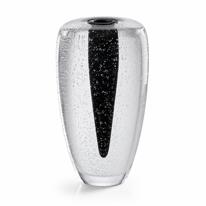 Vase en verre soufflé cylindrique noir « Saturne » — vue 2, ODECO Boisbriand
