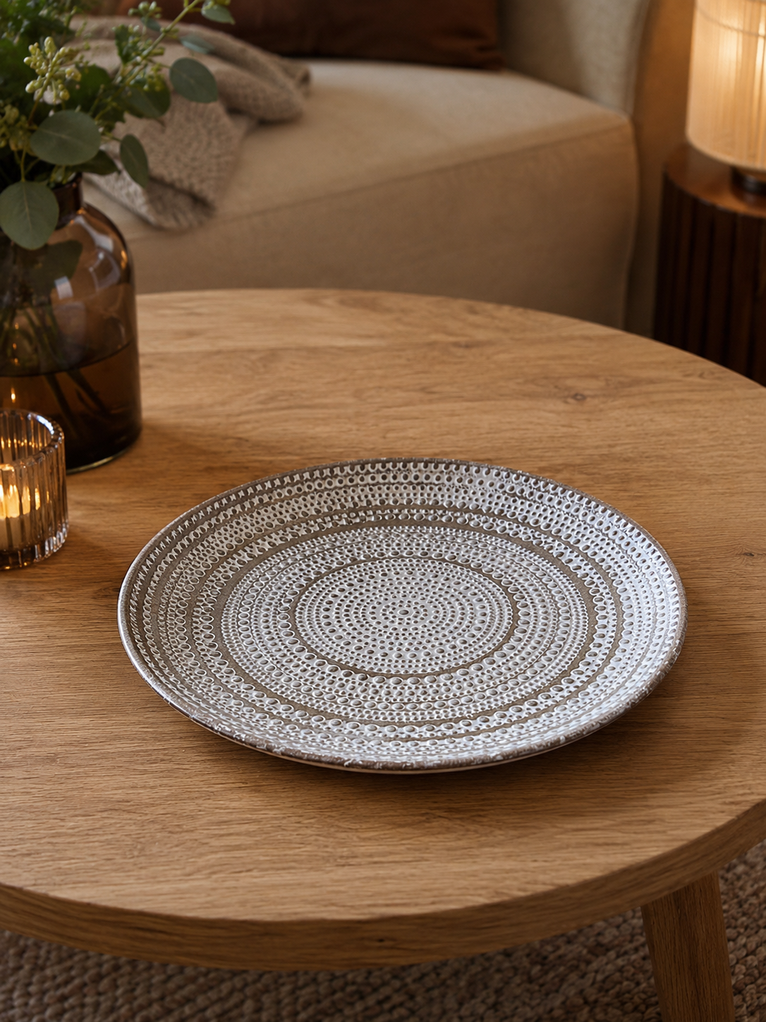 Plateau Décoratif Rond Bois – vue principale | ODECO