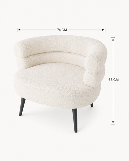 Fauteuil Tissu Bouclé Accent Beige — vue 6, ODECO Boisbriand