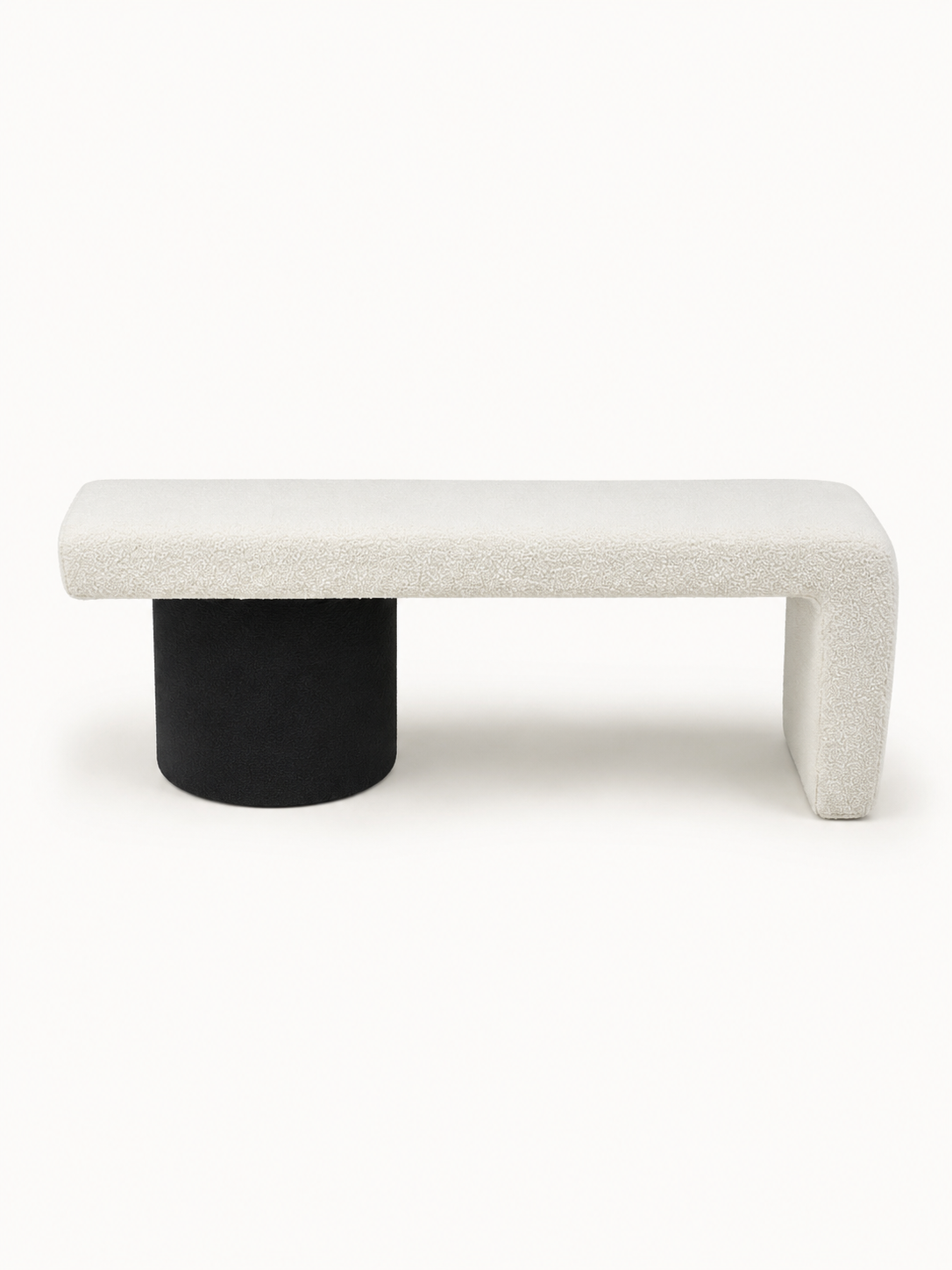 Ottoman Noir et Blanc Texturé – vue 2 du produit | ODECO