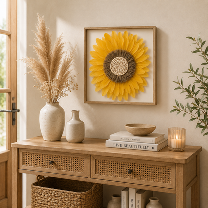 Tableau décoratif tournesol — 40 × 40 cm — vue principale, ODECO Boisbriand