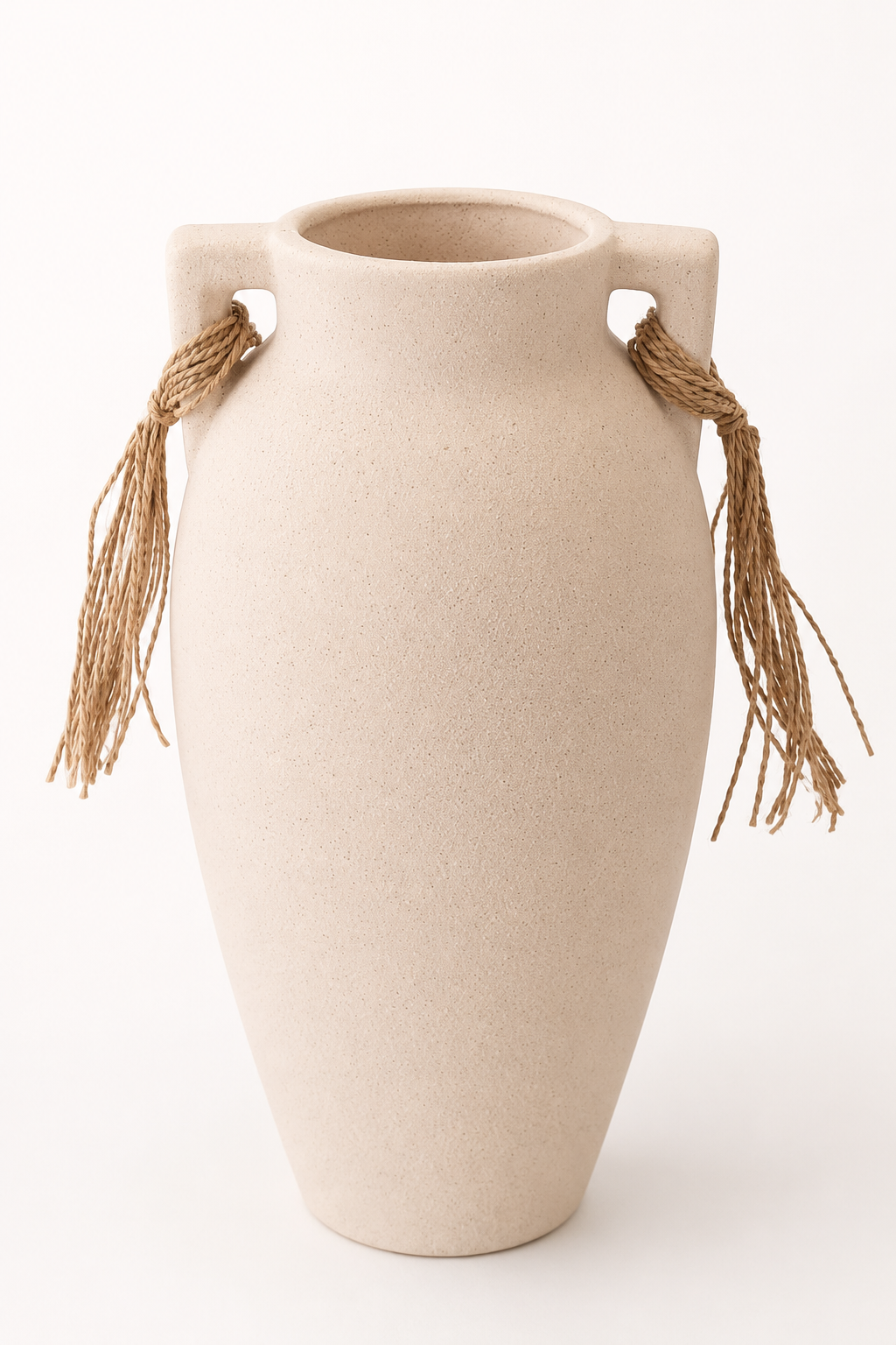 Vase en Terre Cuite Beige « Cordage » (GM)