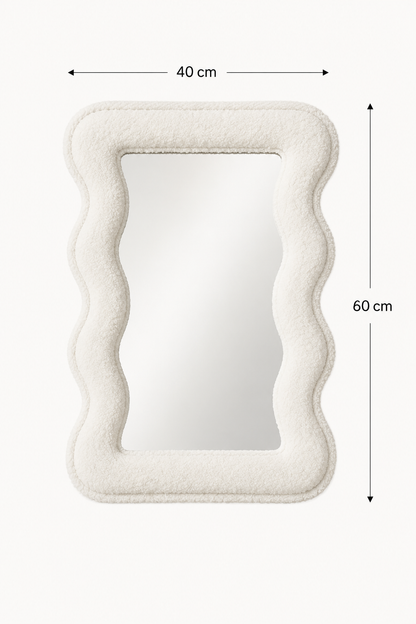 Miroir Scallopé Fluffy Blanc — vue 4, ODECO Boisbriand