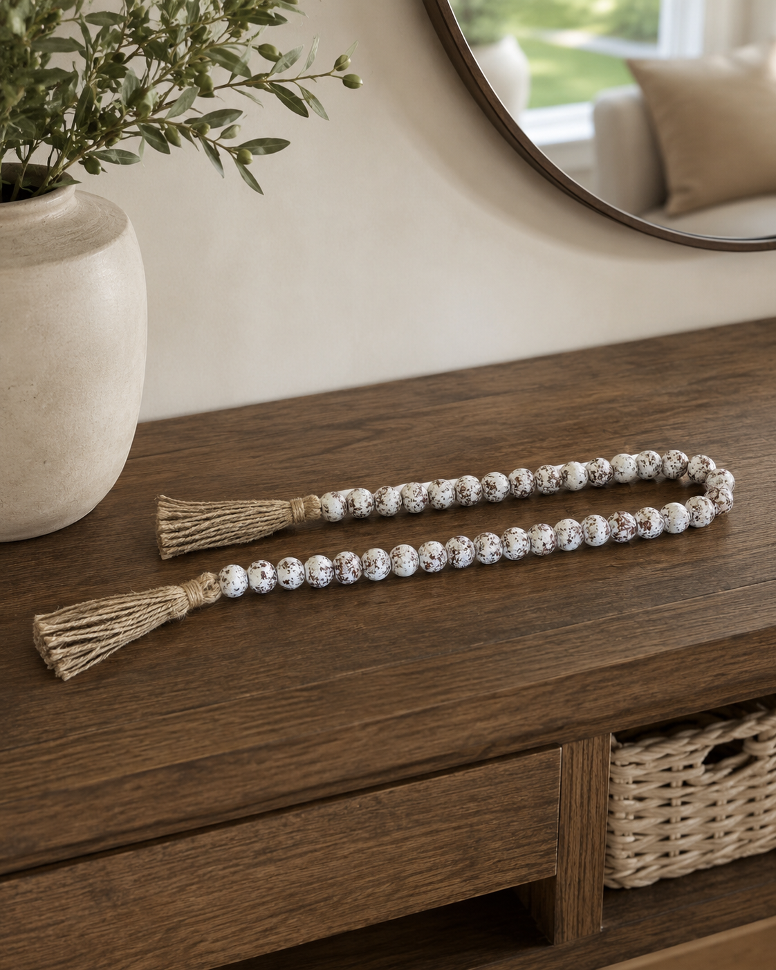 Chapelet en Bois Couleur Rose – vue principale | ODECO