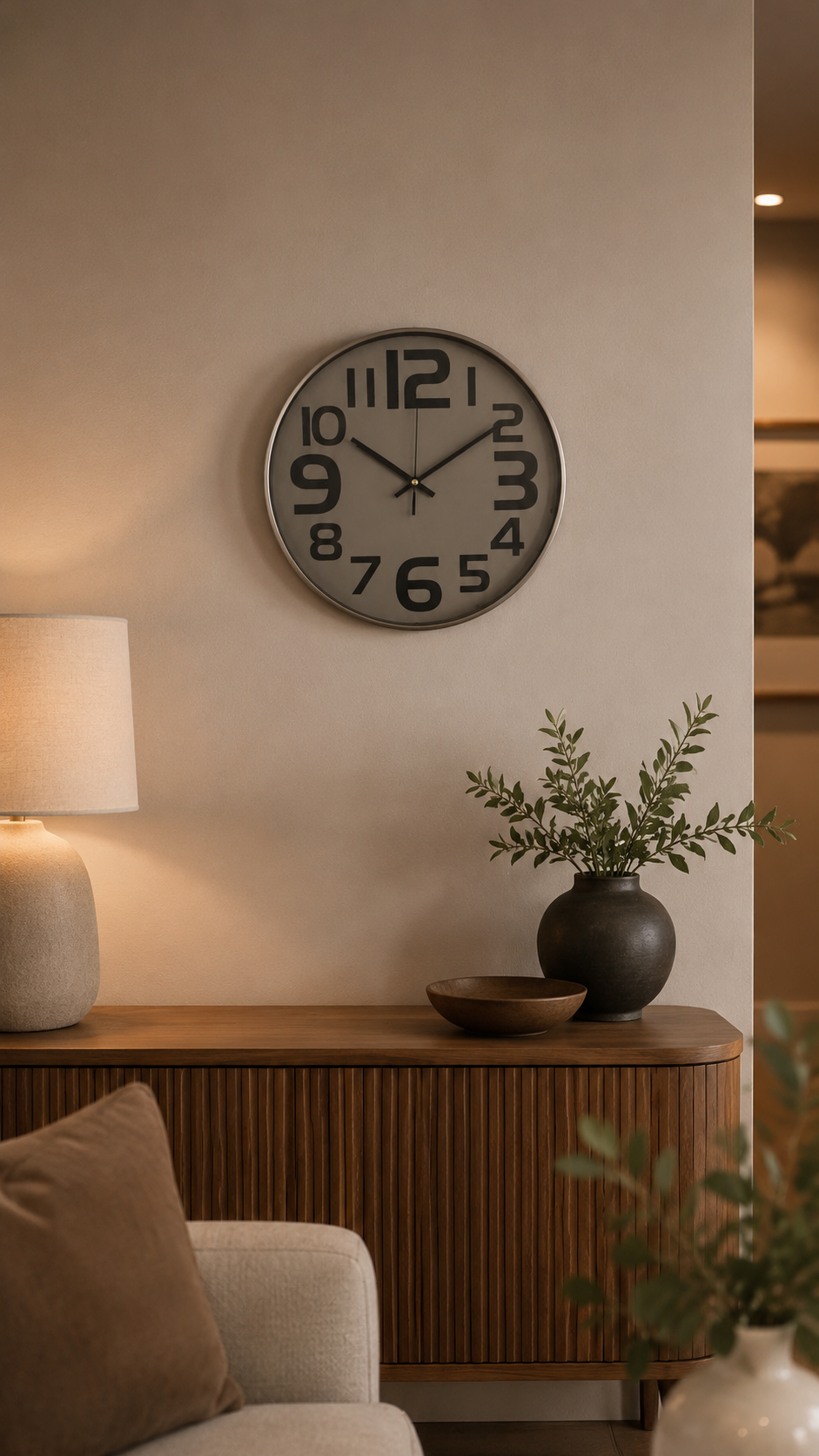 Horloge murale moderne bronze cuivré – 30 cm – vue 2 du produit | ODECO