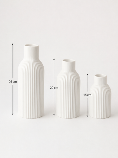 Jeu de Vase en Céramique Blanc Classique — vue 4, ODECO Boisbriand