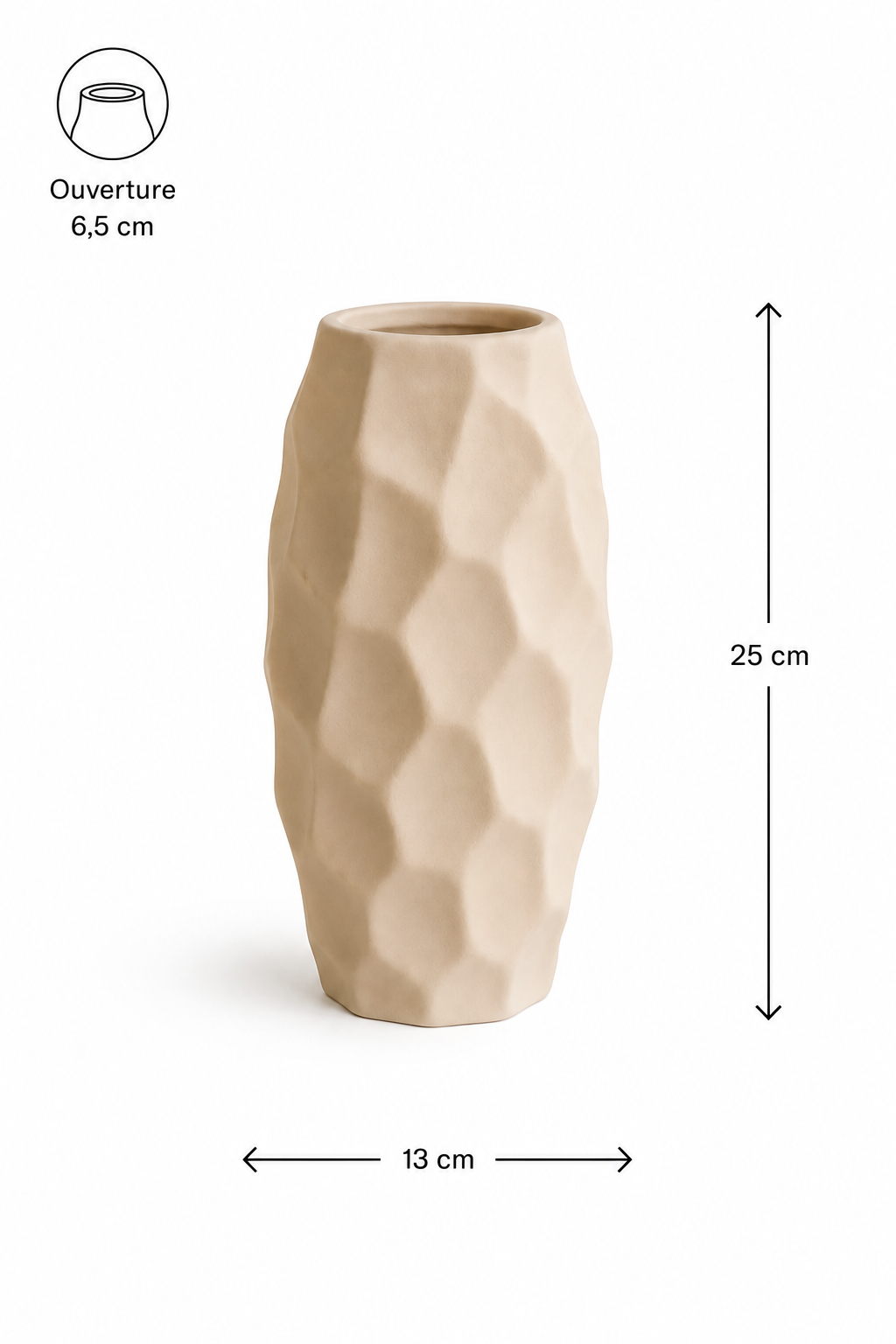 Vase en Céramique « Nid d’abeille » (PM) – vue 2 du produit | ODECO