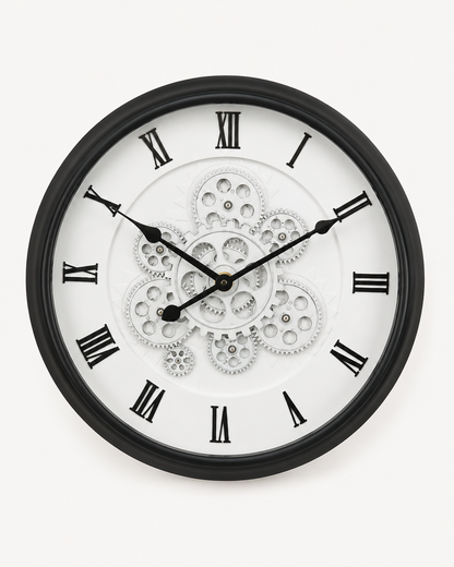 Horloge vintage noire et blanche — 40 cm — vue 3, ODECO Boisbriand