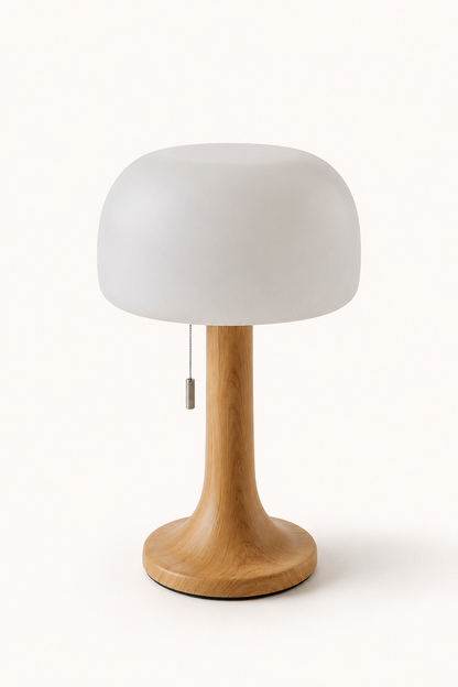 Lampe champignon rechargeable – noire, blanche et bois — vue 9, ODECO Boisbriand