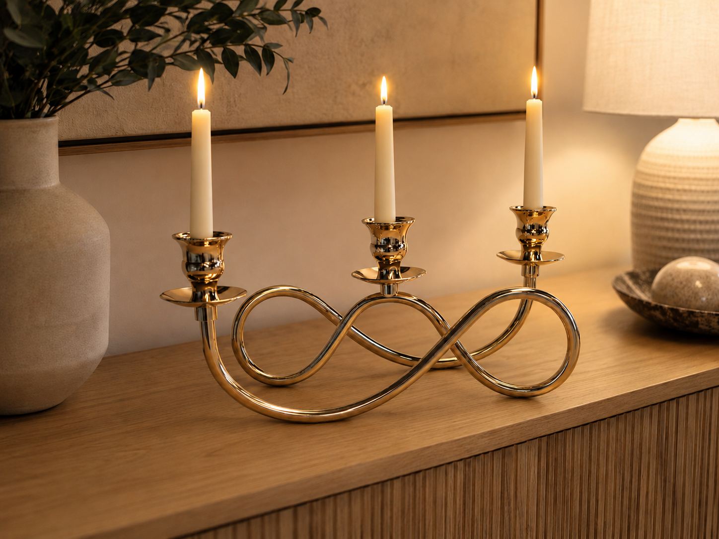 Chandelier Argenté 3branches – vue principale | ODECO