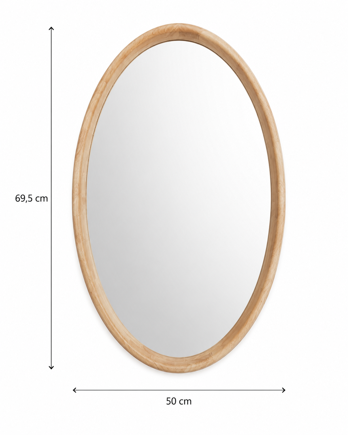 Miroir Ovale Bois Naturel (PM) – vue 4 du produit | ODECO