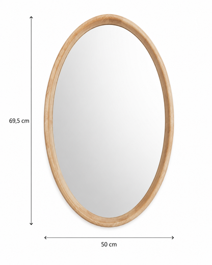 Miroir Ovale Bois Naturel (PM) — vue 4, ODECO Boisbriand