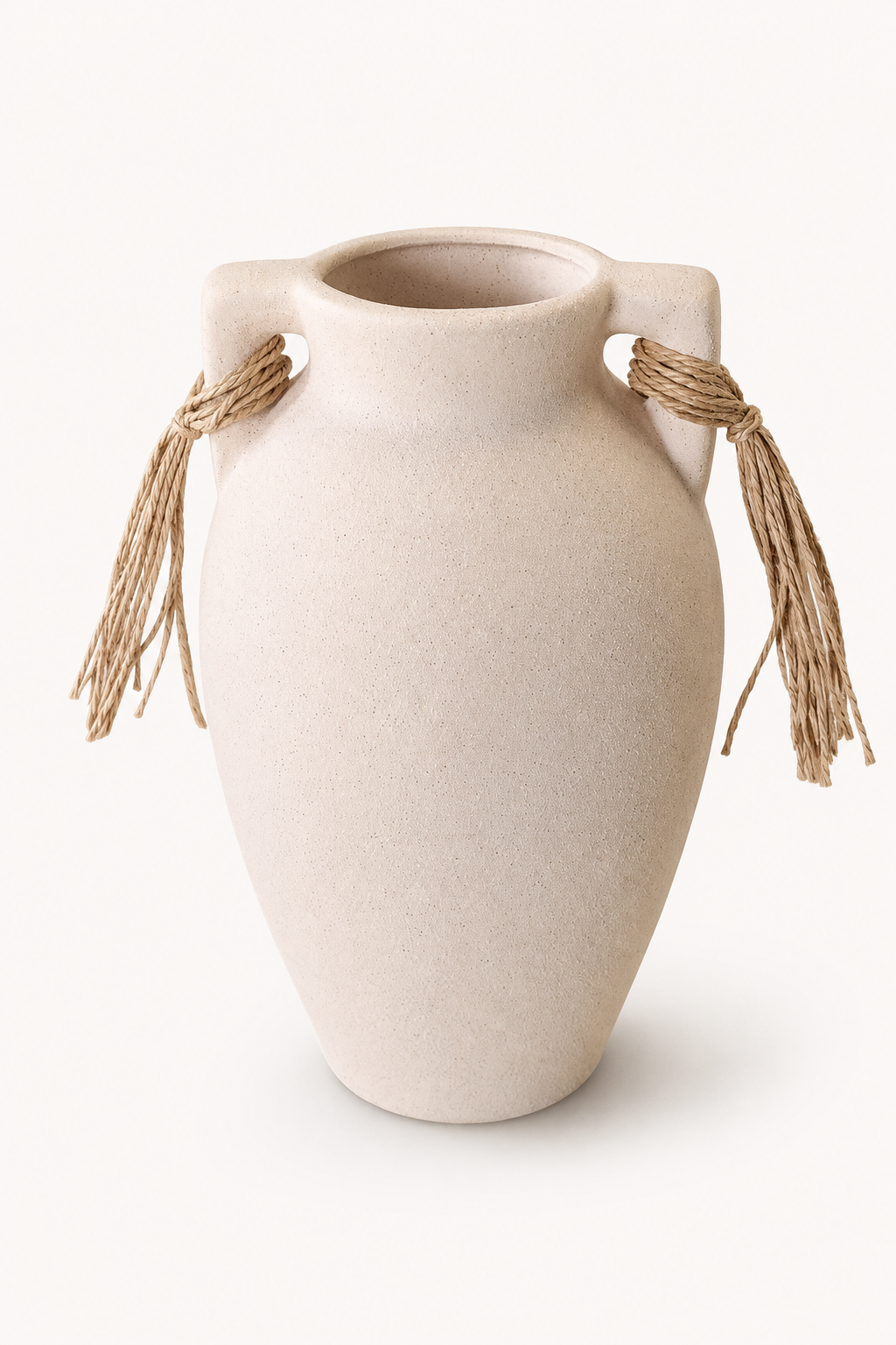 Vase en Terre Cuite Beige « Cordage » (PM)