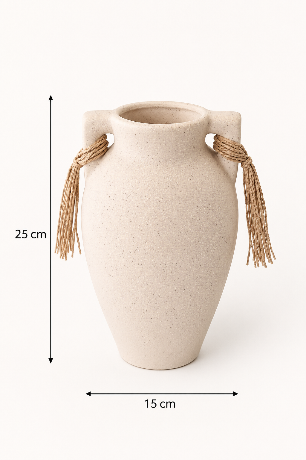 Vase en Terre Cuite Beige « Cordage » (PM)