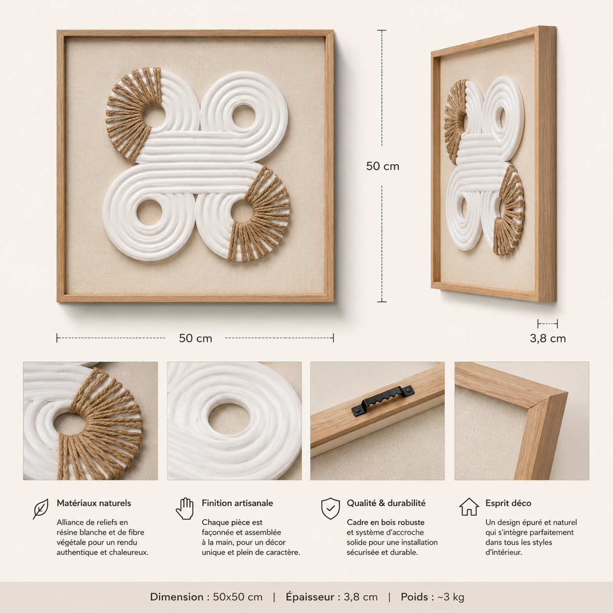 3D Decorative Eight-Shaped Painting 40*40