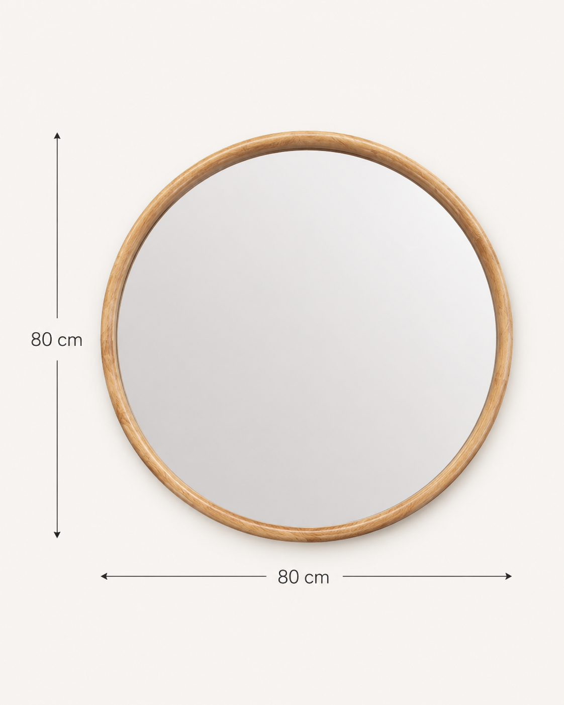Mirroir Rond Bois Naturel – vue 5 du produit | ODECO