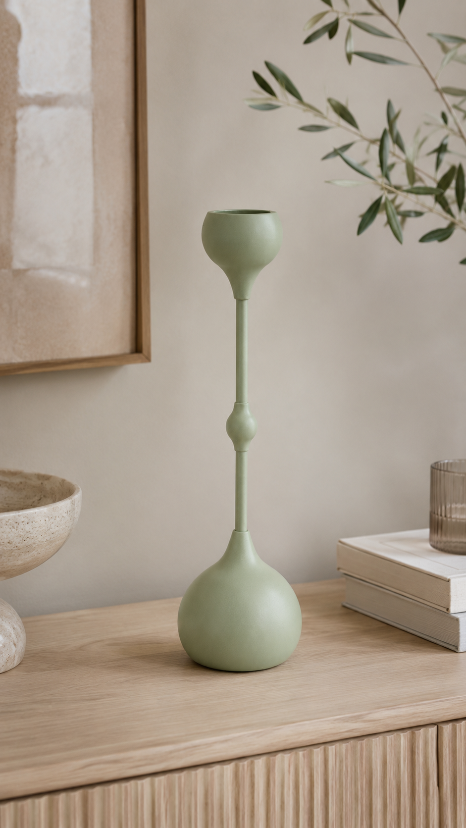 Bougeoir élancé en métal (MM) – vue principale | ODECO