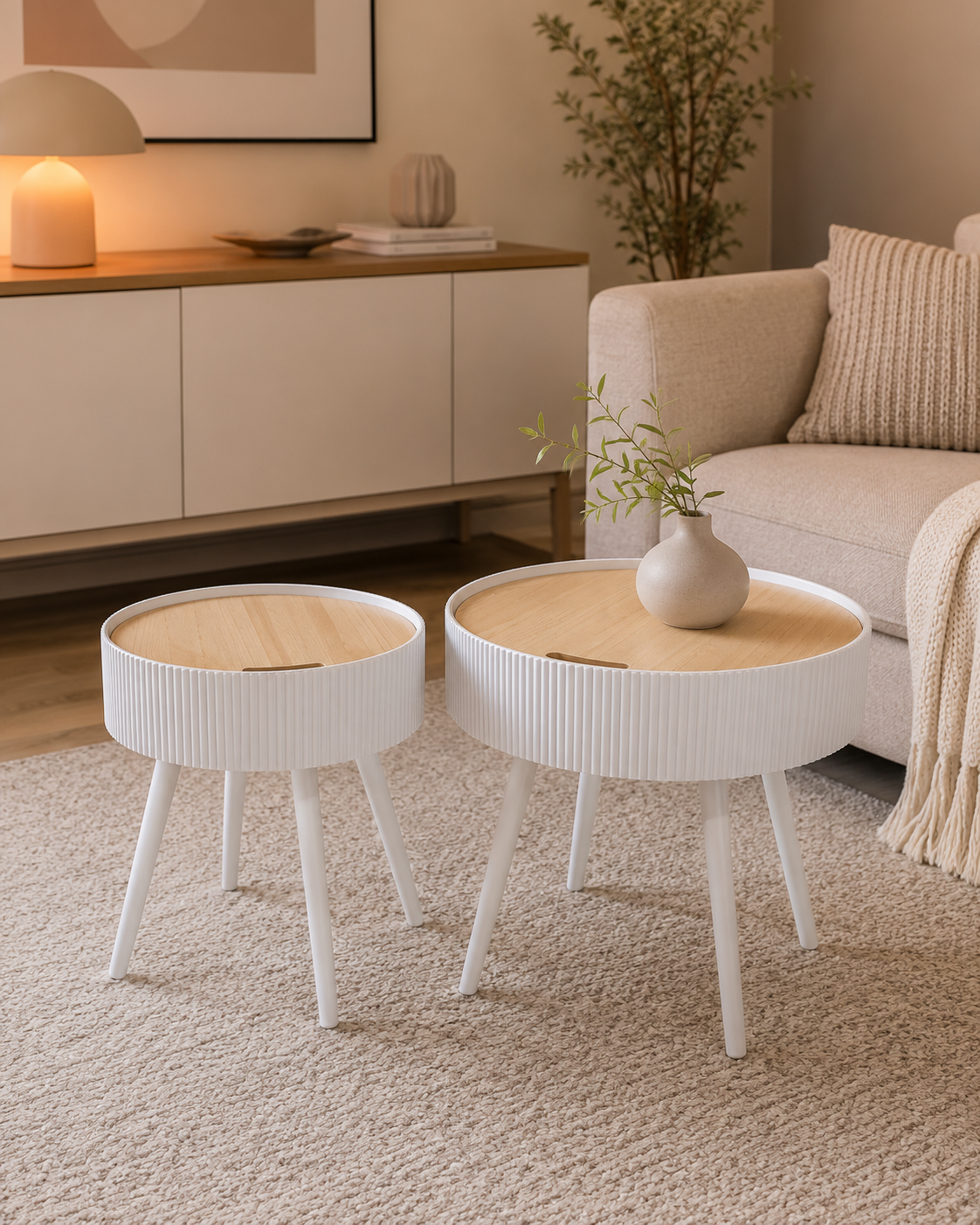 Table Gigogne Style Nordique Set 2 – vue 3 du produit | ODECO