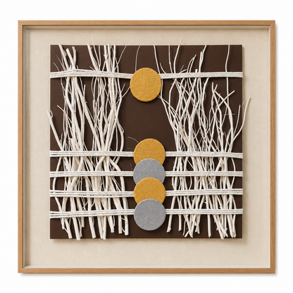 Tableau en relief branche verticale — 60 × 60 cm — vue 4, ODECO Boisbriand