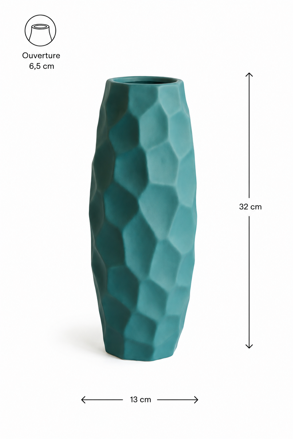 Vase en Céramique « Nid d’abeille » (GM) – vue 6 du produit | ODECO
