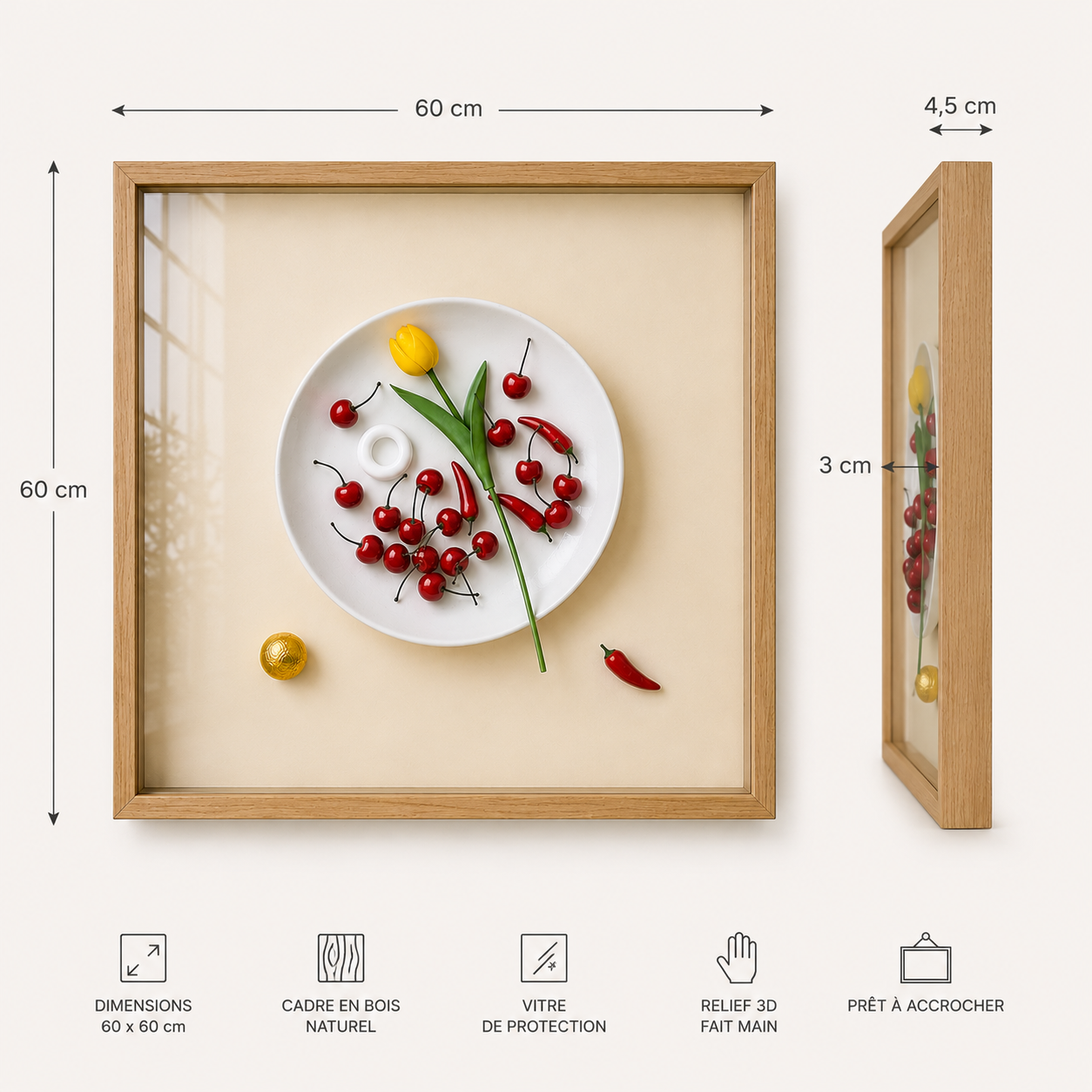 Raised Relief Kitchen Plate 60*60