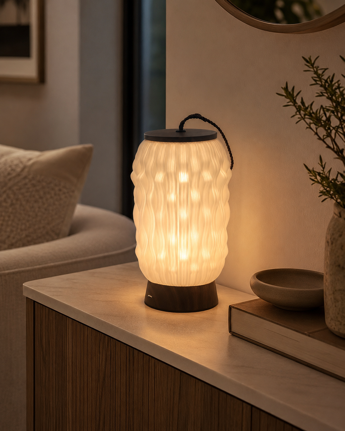 Lampe rechargeable en acrylique transparent effet cristal – vue principale | ODECO