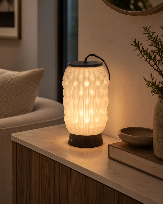Lampe rechargeable en acrylique transparent effet cristal – vue principale | ODECO