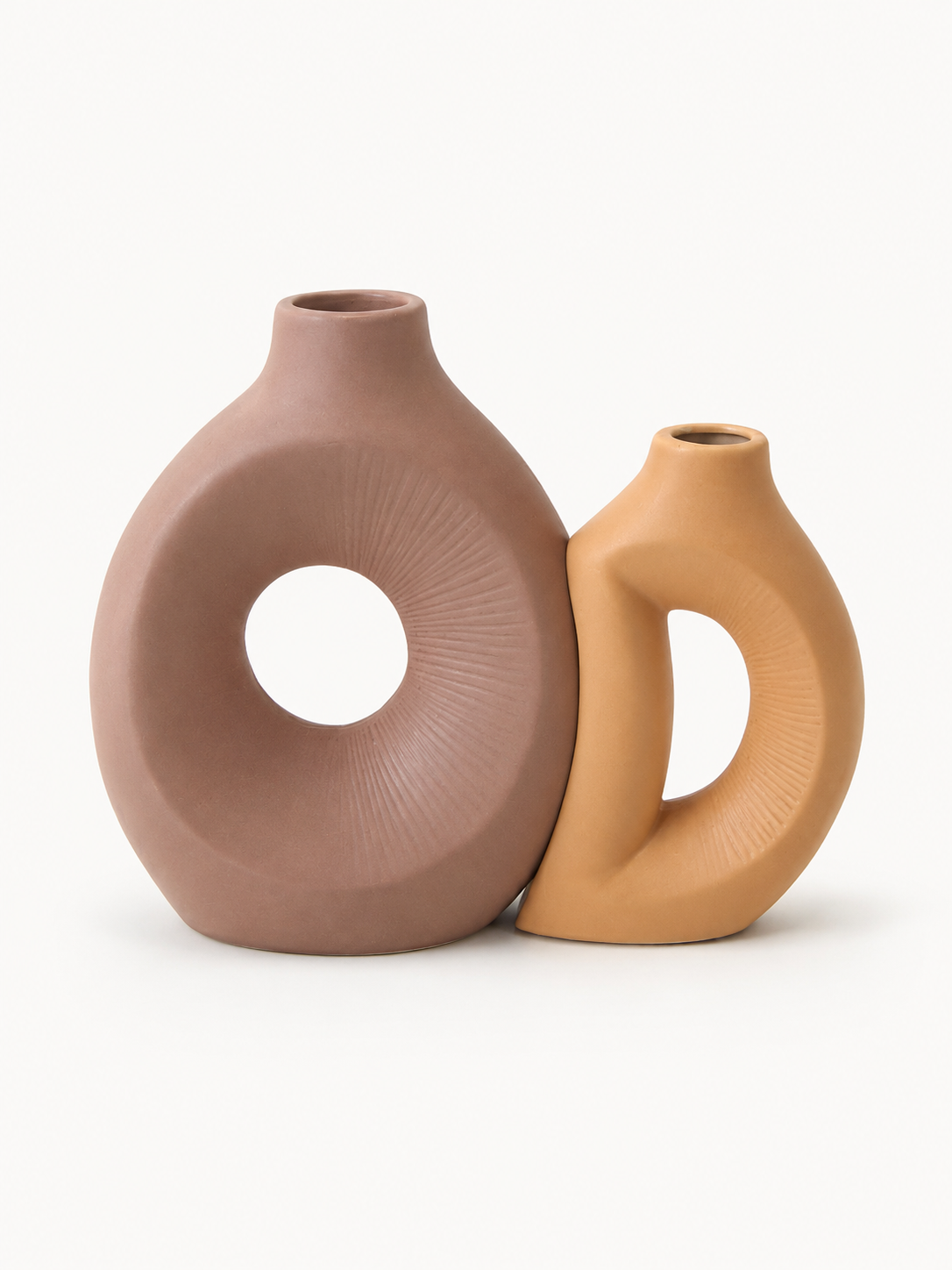 Jeu de Vase Jumeau Marron Moutarde