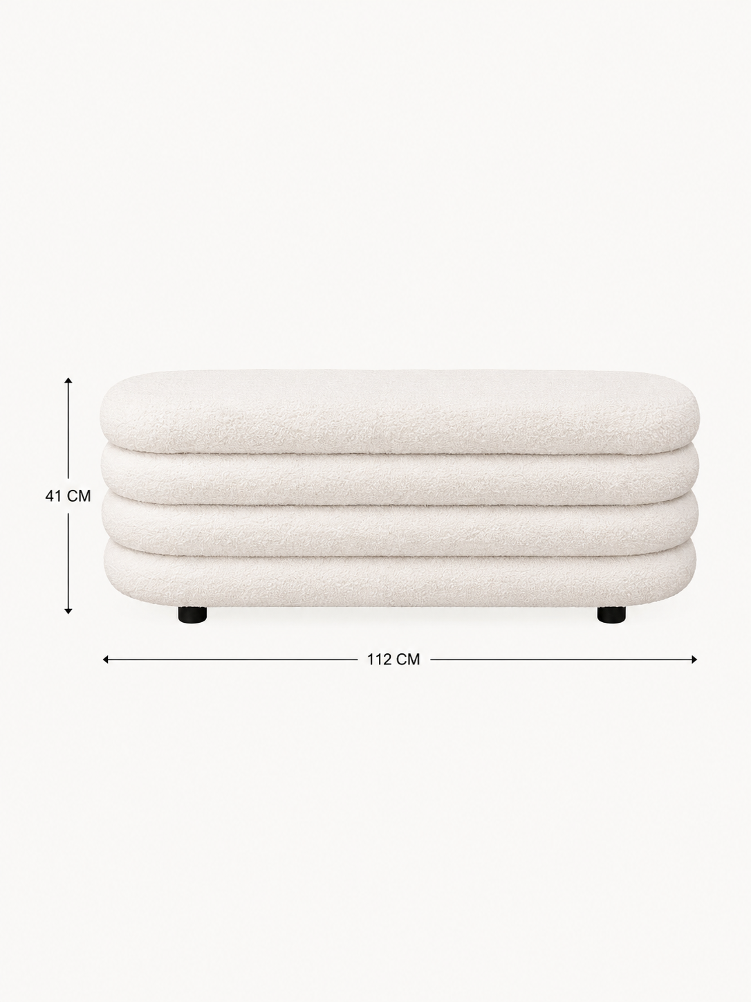 Ottoman Fluffy Blanc – vue 7 du produit | ODECO