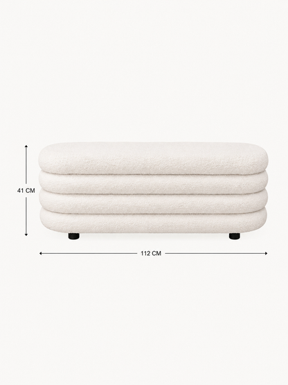 Ottoman Fluffy Blanc — vue 7, ODECO Boisbriand