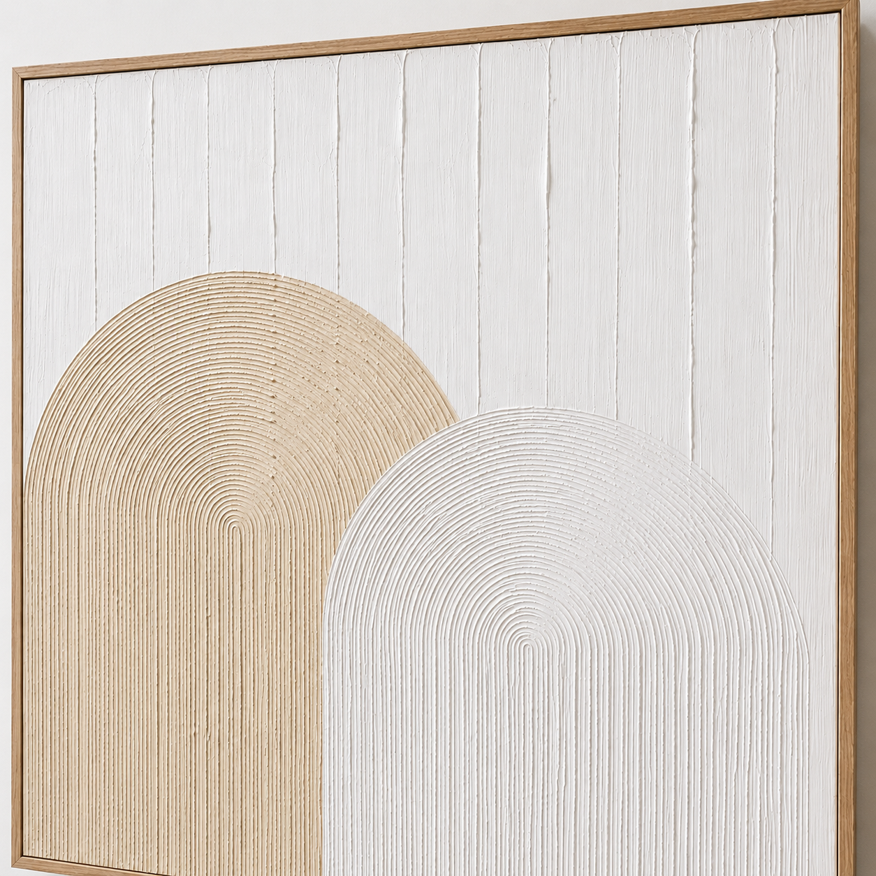 Tableau minimaliste sur toile jaune — 80 × 80 cm
