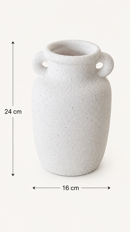 Vase en Terre Cuite Blanc « Athena » (GM) — vue 3, ODECO Boisbriand