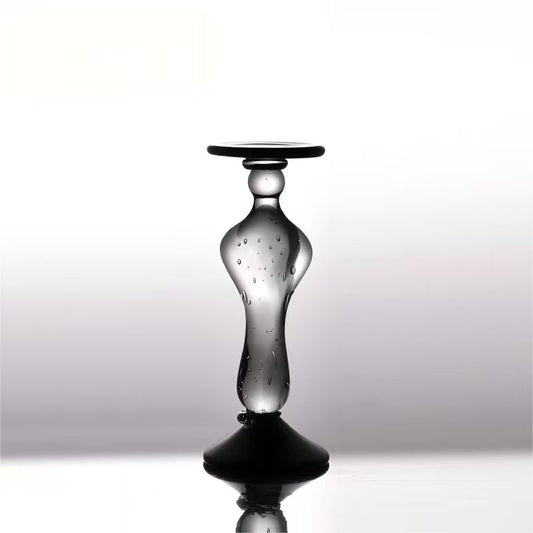 Bougeoir en Verre Soufflé Organique « Élégance » (PM) – vue principale | ODECO