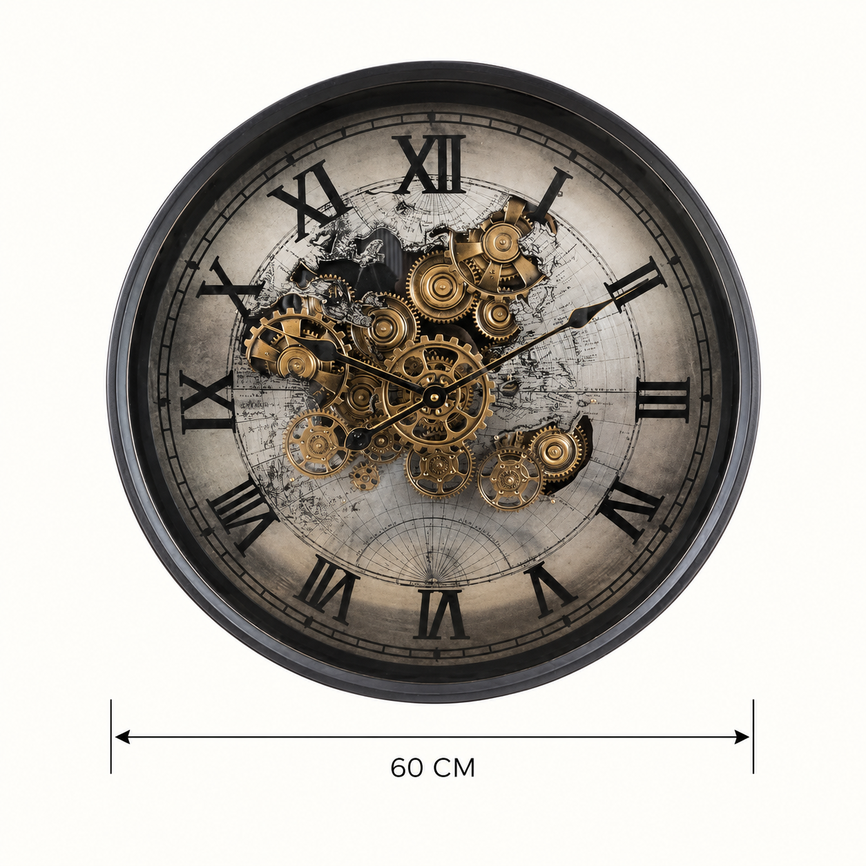 Horloge Vintage Murale Engrenage Visible GM – vue 4 du produit | ODECO