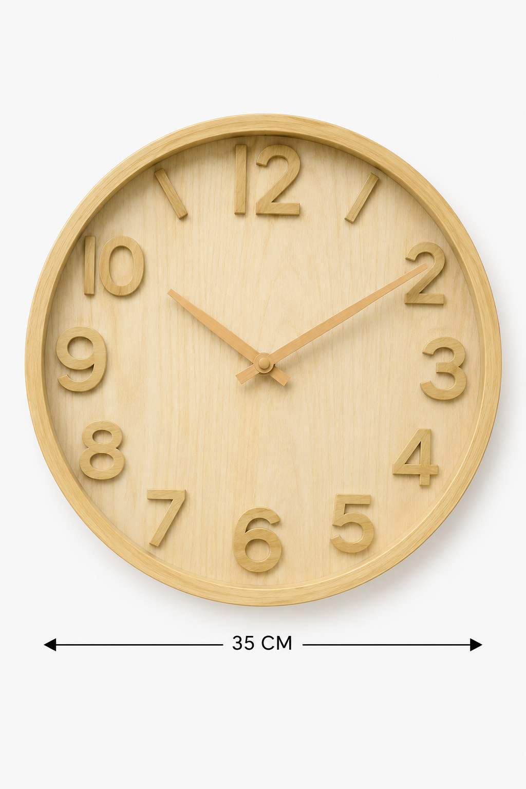 Horloge Murale Effet Bois Naturel – vue 8 du produit | ODECO