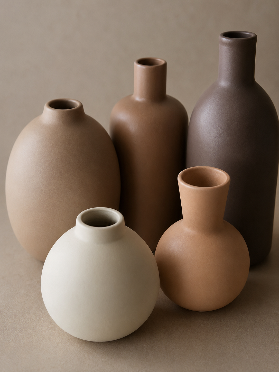 Jeu de vases en céramique multicolores – 5 pièces – vue 2 du produit | ODECO
