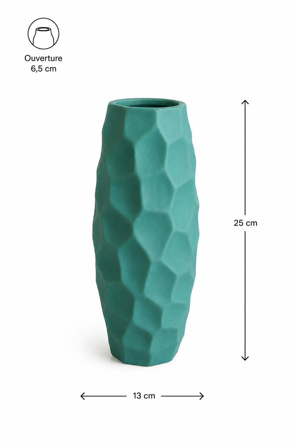 Vase en Céramique « Nid d’abeille » (PM) – vue 3 du produit | ODECO